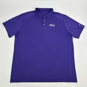 Nike Baltimore Ravens Super Bowl‎ XLVII Purple Polo Shirt Mens XL
